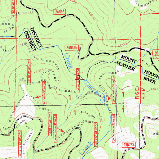 Topographic Map of Letterbox Creek, CA