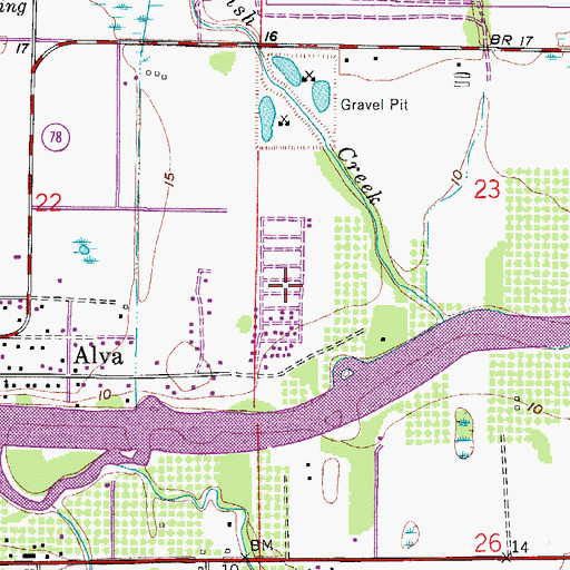 Topographic Map of Oak Park Mobile Village, FL