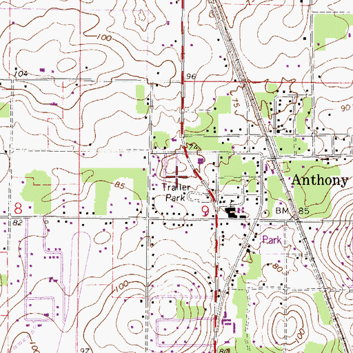Topographic Map of Cyrs Mobile Home Park, FL