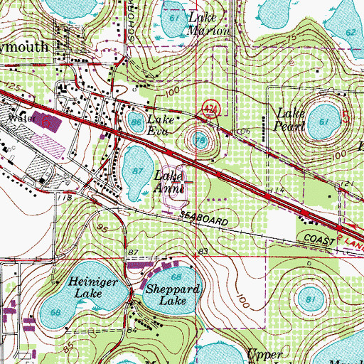 Topographic Map of Valencia Estates Mobile Home Park, FL