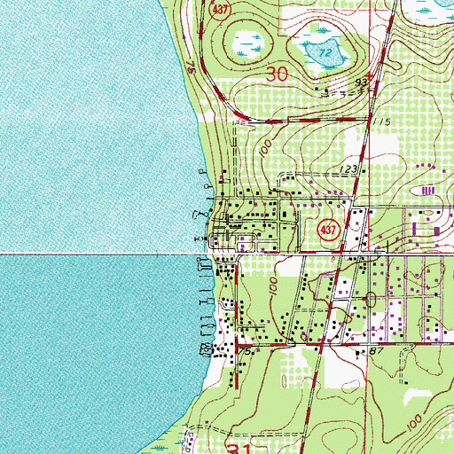 Topographic Map of Fisherman's Paradise Mobile Home Park, FL