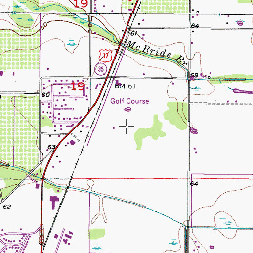 Topographic Map of Alden Pines Country Club, FL