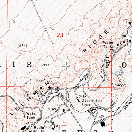 Topographic Map of Leuhman Ridge, CA