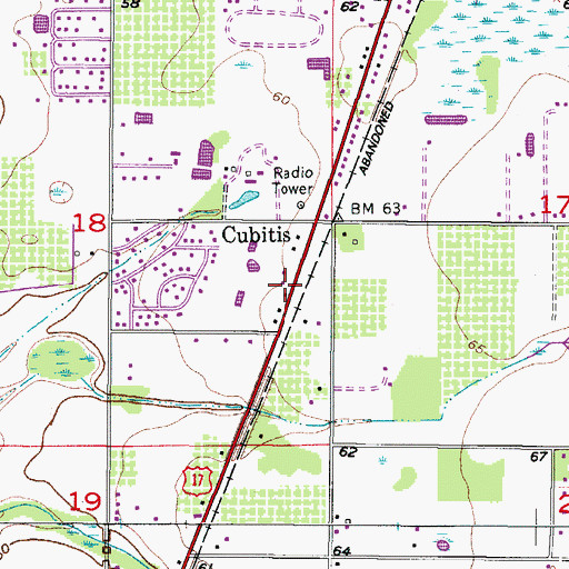 Topographic Map of Jerrys Park Mobile Home Park, FL