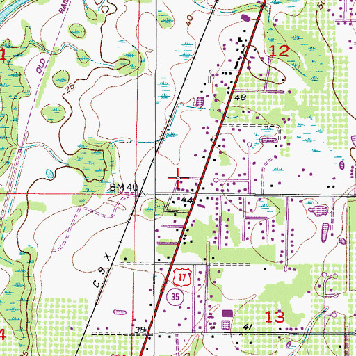 Topographic Map of Lazy Bee Mobile Home Park, FL