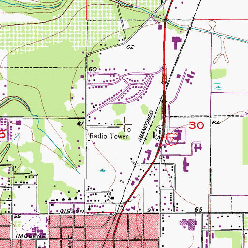Topographic Map of WZTK - AM (Arcadia), FL
