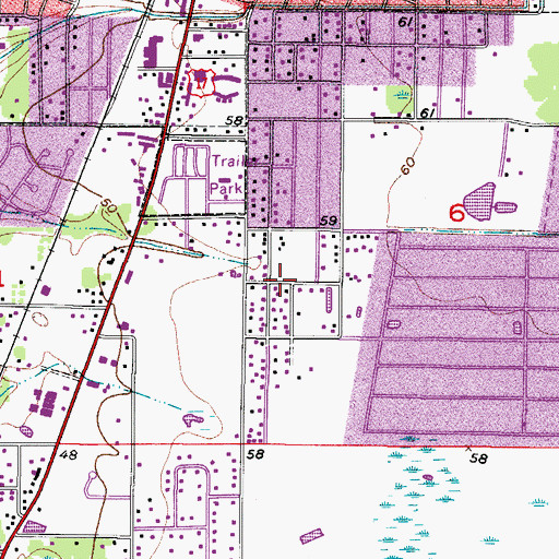 Topographic Map of Arcadia Spanish Church of God, FL