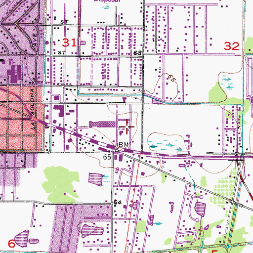 Topographic Map of Calvary Baptist Church, FL