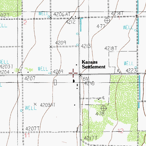 Topographic Map of Kansas Settlement, AZ
