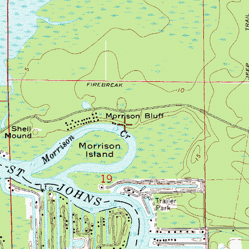 Topographic Map of Parramores Camp Marina, FL