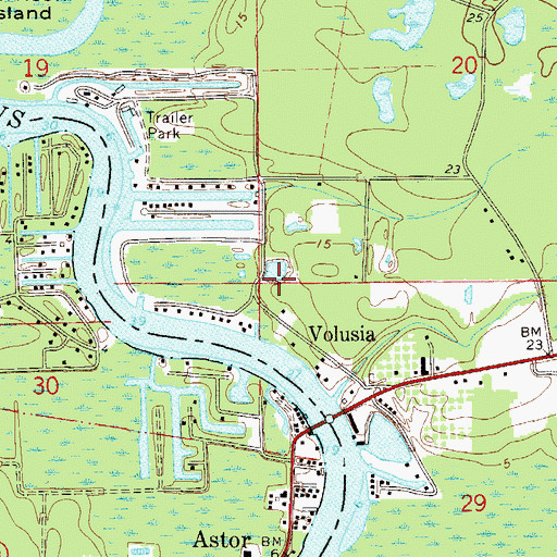 Topographic Map of A and B Mobile Home Park, FL