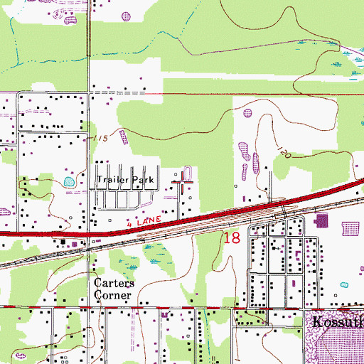 Topographic Map of Lake Dale Mobile Home Park, FL