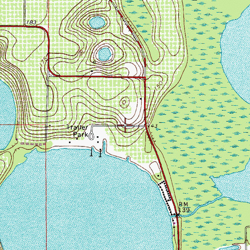 Topographic Map of Lake Juliana Landings Mobile Home Estates, FL