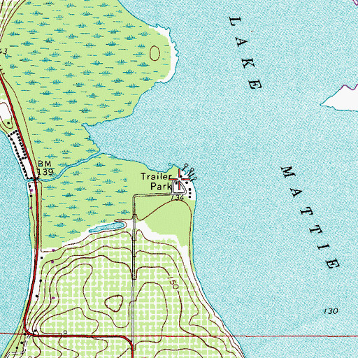 Topographic Map of Lake Mattie Mobile Home Park, FL