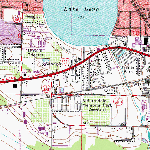 Topographic Map of Palms Mobile Home Park, FL