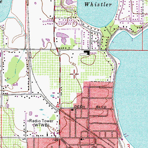 Topographic Map of Westside Ridge Mobile Home Community, FL