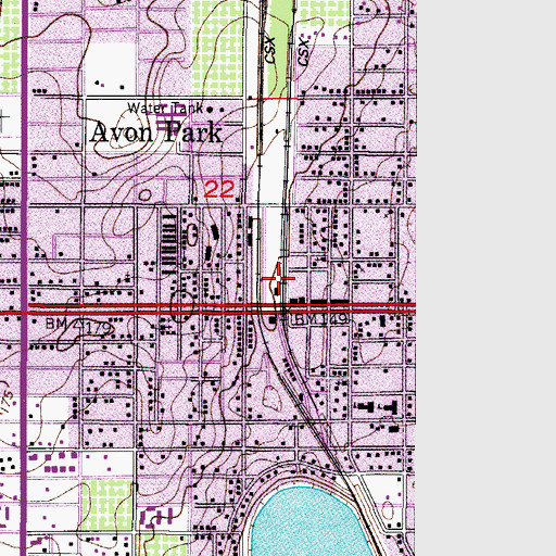 Topographic Map of City of Avon Park Depot Museum, FL
