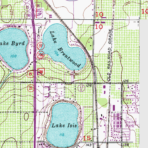 Topographic Map of Brentwood Mobile Home Park, FL