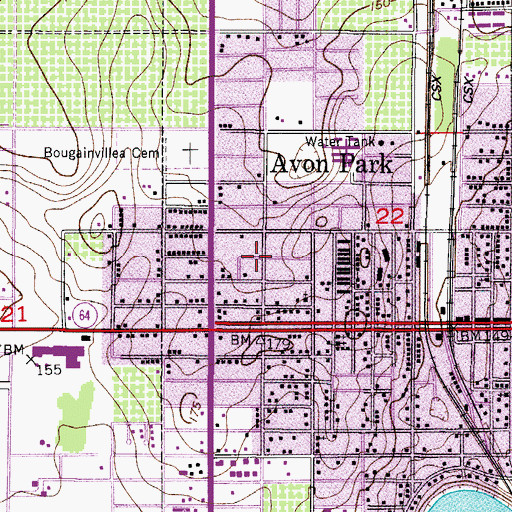 Topographic Map of Sunny Ridge Mobile Home Park, FL