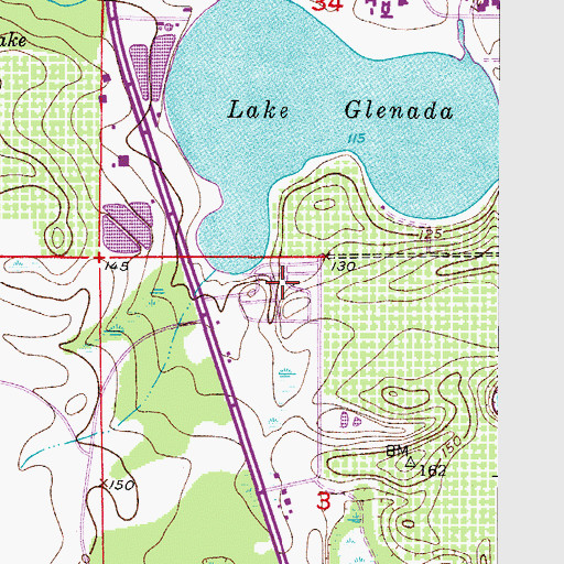 Topographic Map of Lake Glenada Mobile Home Park, FL