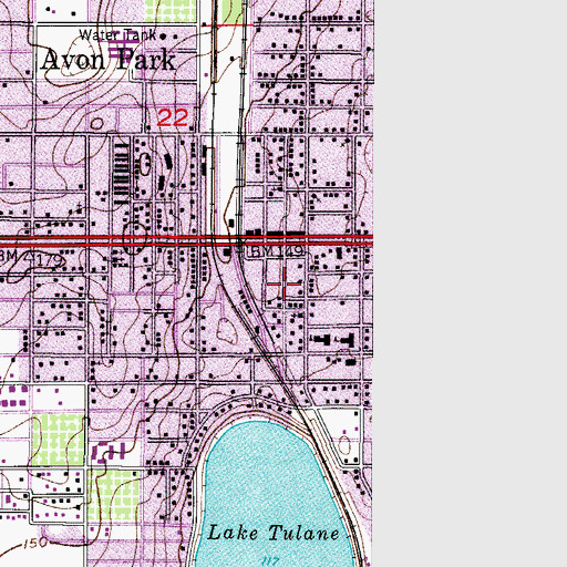 Topographic Map of Church of Christ of Avon Park, FL