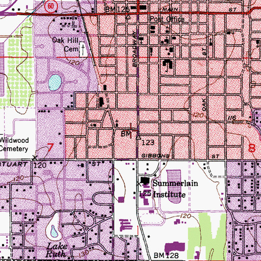 Topographic Map of Bradley Community Center, FL
