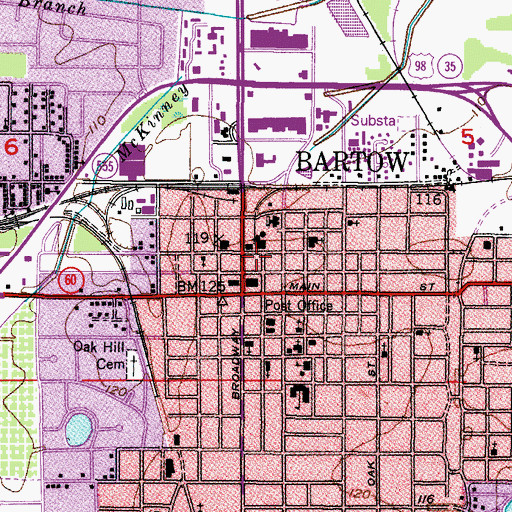 Topographic Map of Justice Steven H Grimes Law Library, FL