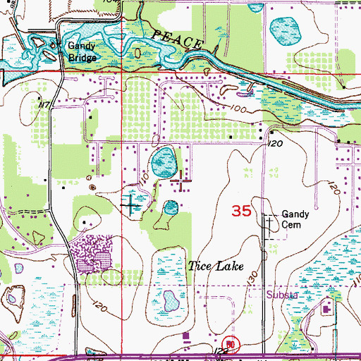 Topographic Map of Carroll Mobile Home Park, FL