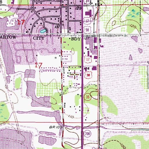 Topographic Map of Hendersons Mobile Home Park, FL