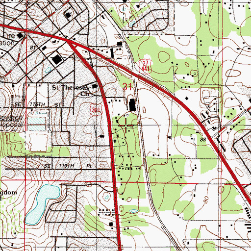 Topographic Map of Belleview Mobile Home Park, FL