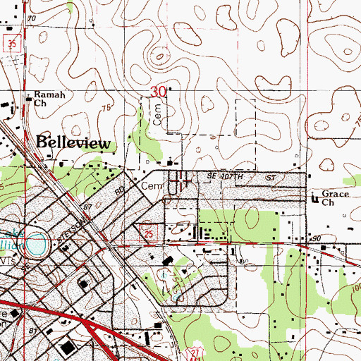 Topographic Map of Cedar Grove Mobile Home Park, FL