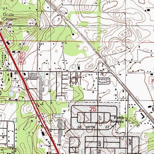 Topographic Map of A and M Mobile Home Park, FL