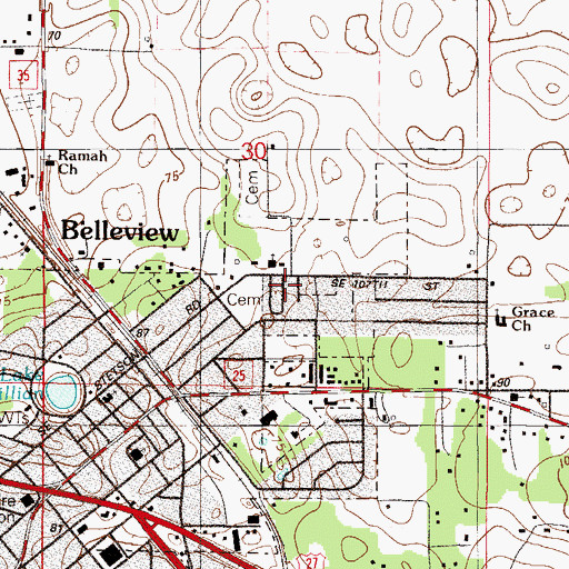 Topographic Map of Green Oaks Manor Mobile Home Park, FL
