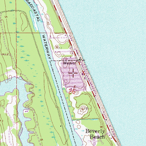 Topographic Map of Surfside Estates Mobile Home Park, FL
