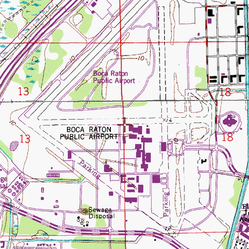 Topographic Map of Florida Atlantic University Boca Raton Campus Barry Kaye College of Business, FL