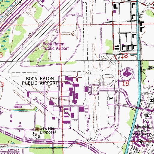 Topographic Map of Florida Atlantic University Boca Raton Campus Behavioral Sciences Building, FL