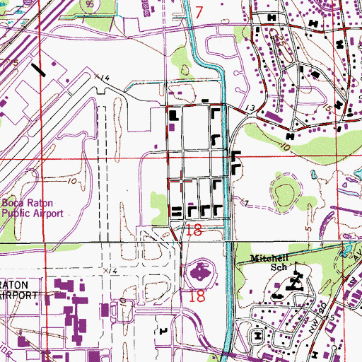 Topographic Map of Florida Atlantic University Boca Raton Campus Campus Operations Building, FL