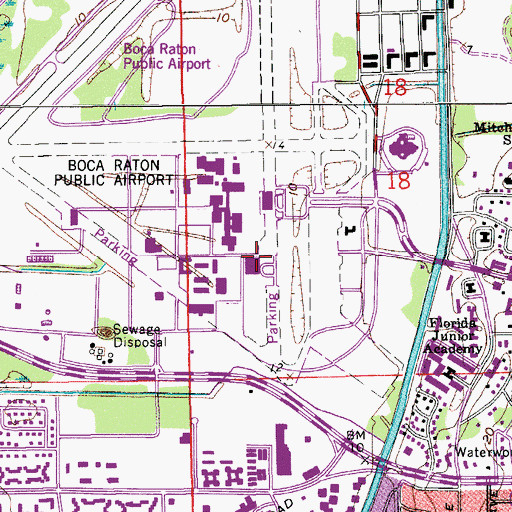 Topographic Map of Florida Atlantic University Boca Raton Campus Dorothy F Schmidt Arts and Letters, FL