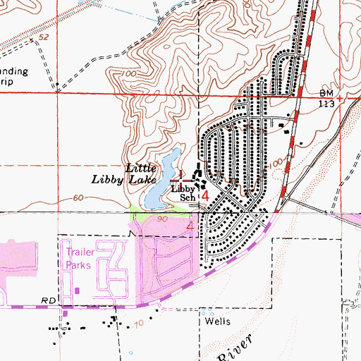 Topographic Map of Libby Elementary School, CA