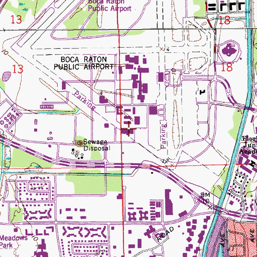 Topographic Map of Florida Atlantic University Boca Raton Campus Glades Park Towers, FL