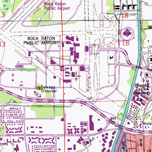 Topographic Map of Florida Atlantic University Boca Raton Campus Indian River Towers, FL