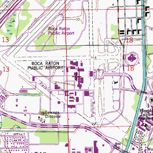 Topographic Map of Florida Atlantic University Boca Raton Campus Instructional Services, FL