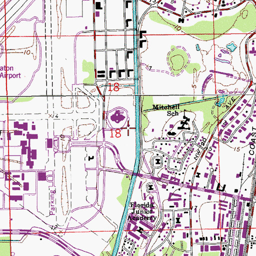 Topographic Map of Florida Atlantic University Boca Raton Campus Karen Slattery Educational Research Center, FL