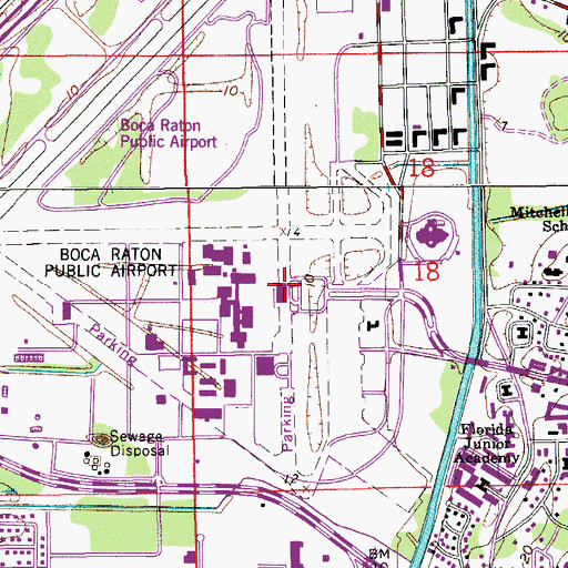 Topographic Map of Florida Atlantic University Boca Raton Campus Kenneth R Williams Administration, FL