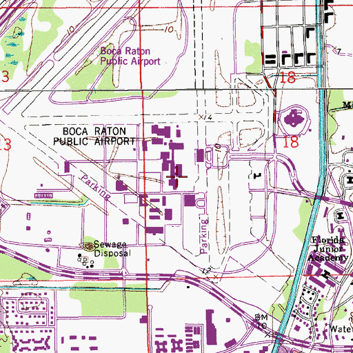 Topographic Map of Florida Atlantic University Boca Raton Campus Student Services and Cafeteria, FL