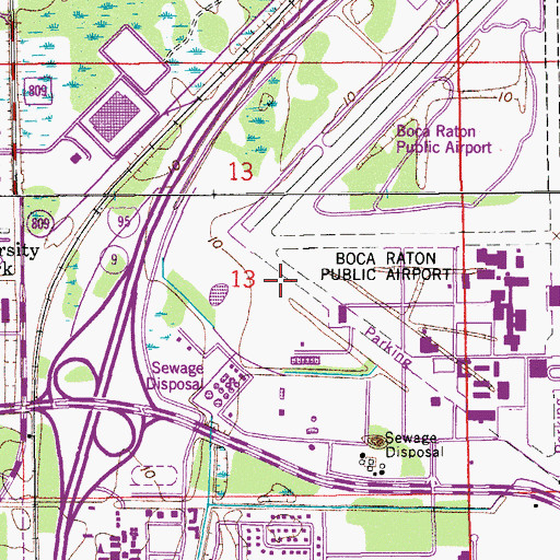 Topographic Map of Florida Atlantic University Boca Raton Campus Tom Oxley Athletic Center, FL