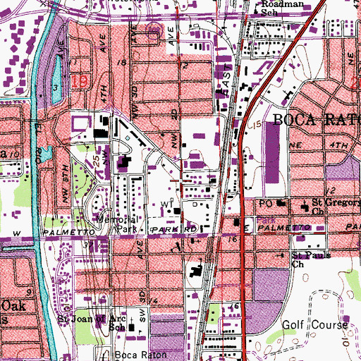 Topographic Map of City of Boca Raton Community Center, FL