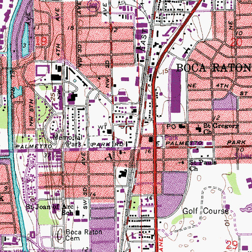 Topographic Map of Boca Raton Public Library, FL