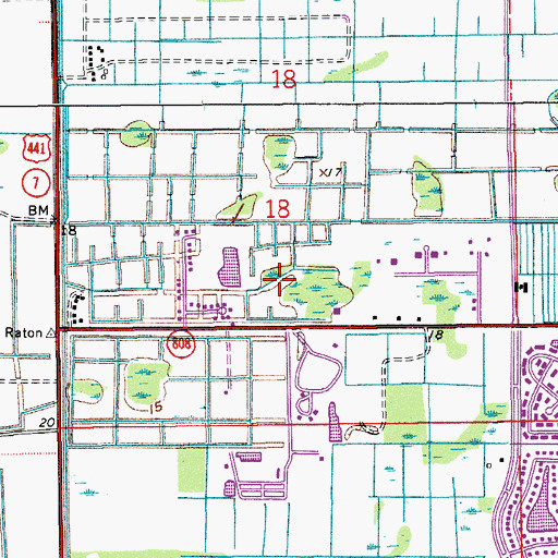 Topographic Map of Palm Beach County Library System Southwest County Regional Library, FL