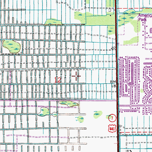 Topographic Map of Bartow Golf Course, FL